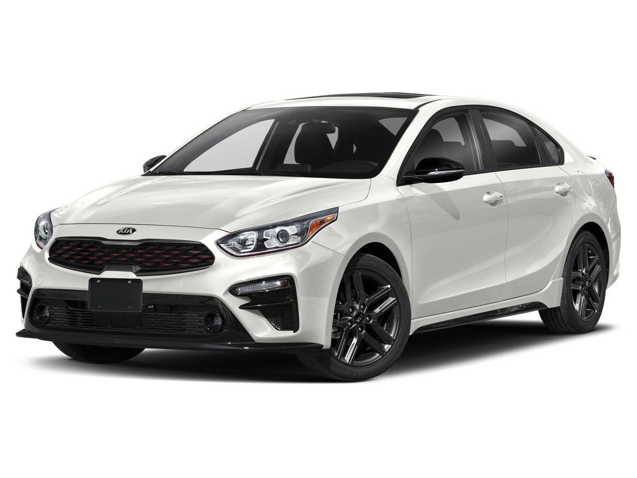 2020 Kia Forte GT-Line in Clear White — front three-quarter view