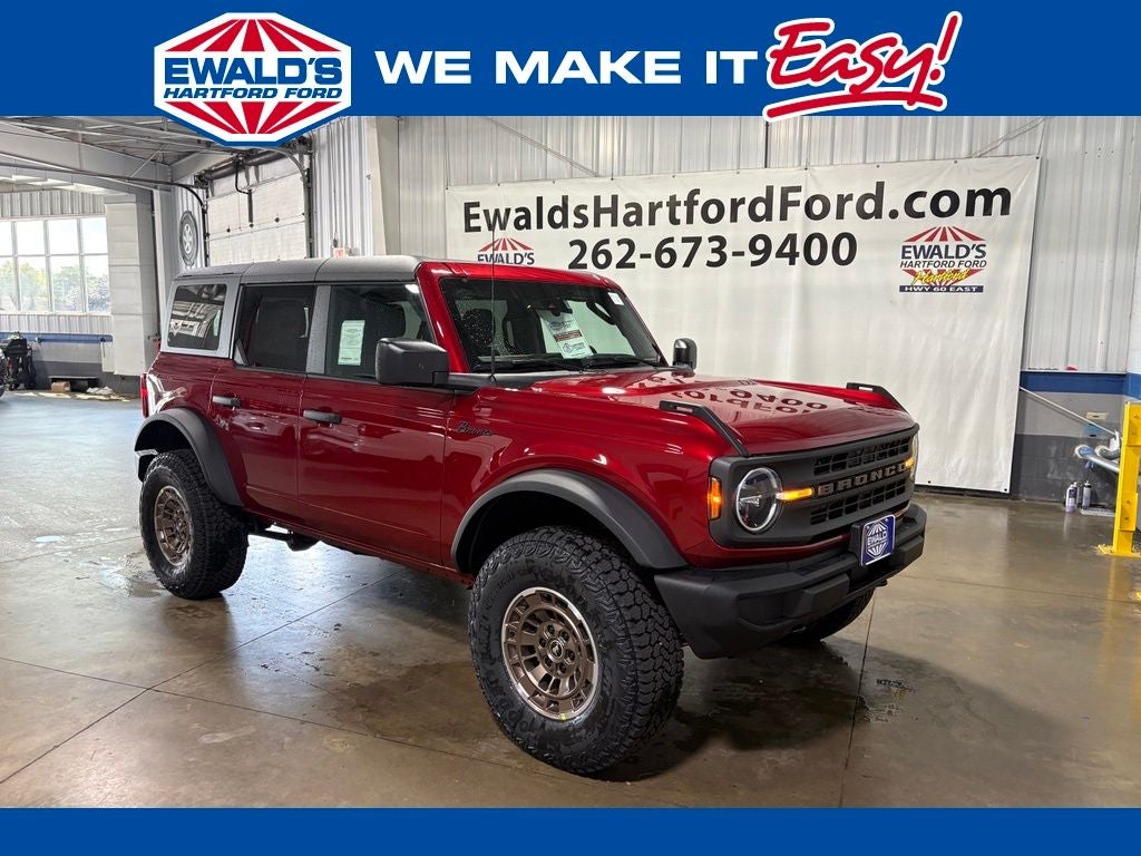 2026 Ford Bronco Big Bend in Ruby Red Metallic — front three-quarter view