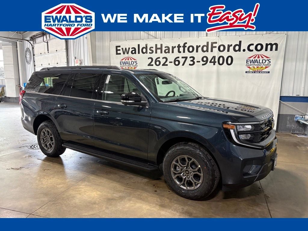 2026 Ford Expedition Max Active in Blue Metallic — front three-quarter view