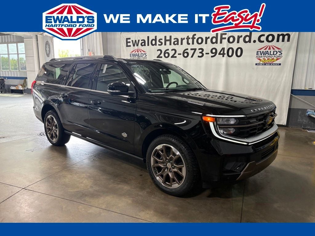2026 Ford Expedition Max King Ranch in Black Metallic — front three-quarter view