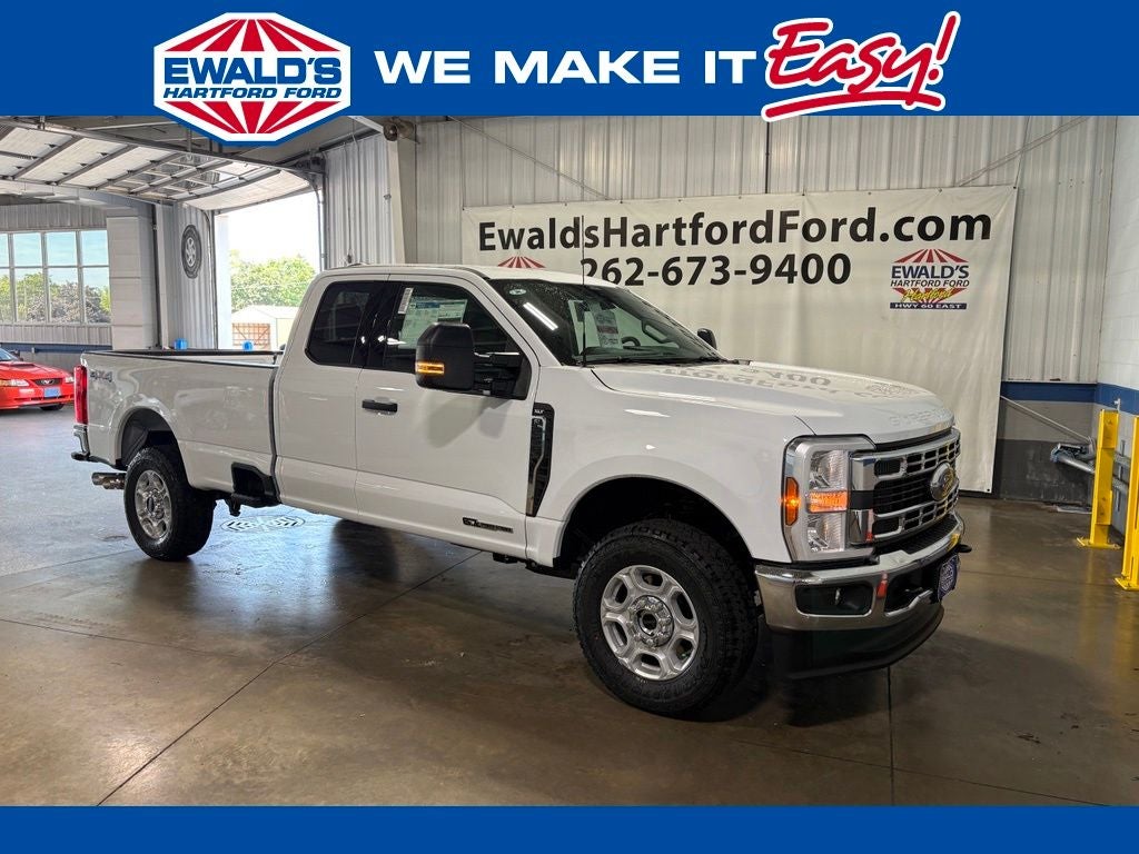 2026 Ford F-250SD XLT in Oxford White — front three-quarter view