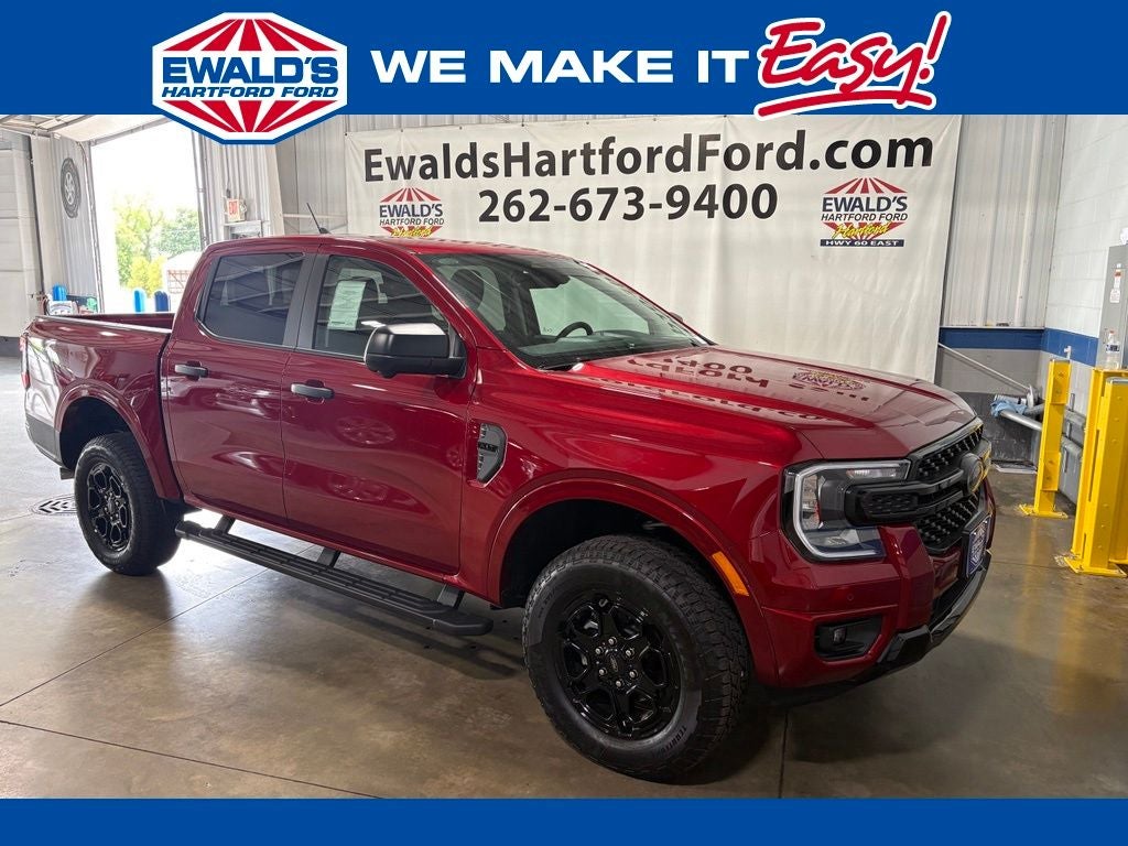 2026 Ford Ranger XLT in Ruby Red Metallic — front three-quarter view