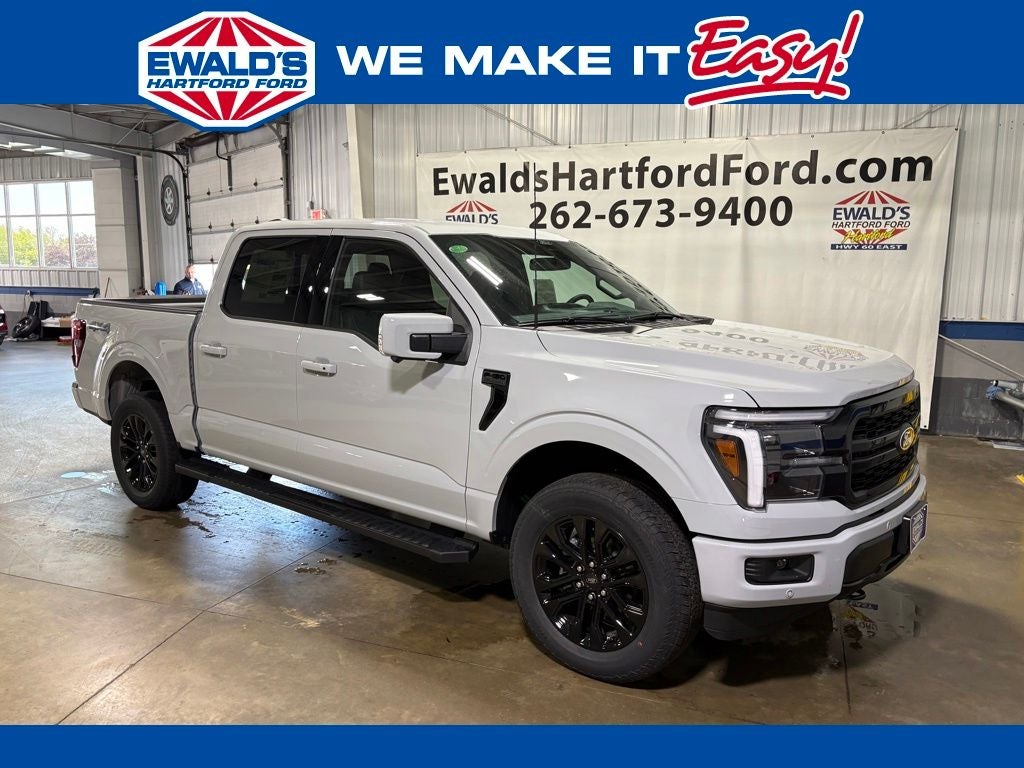 2026 Ford F-150 Lariat in Avalanche — front three-quarter view