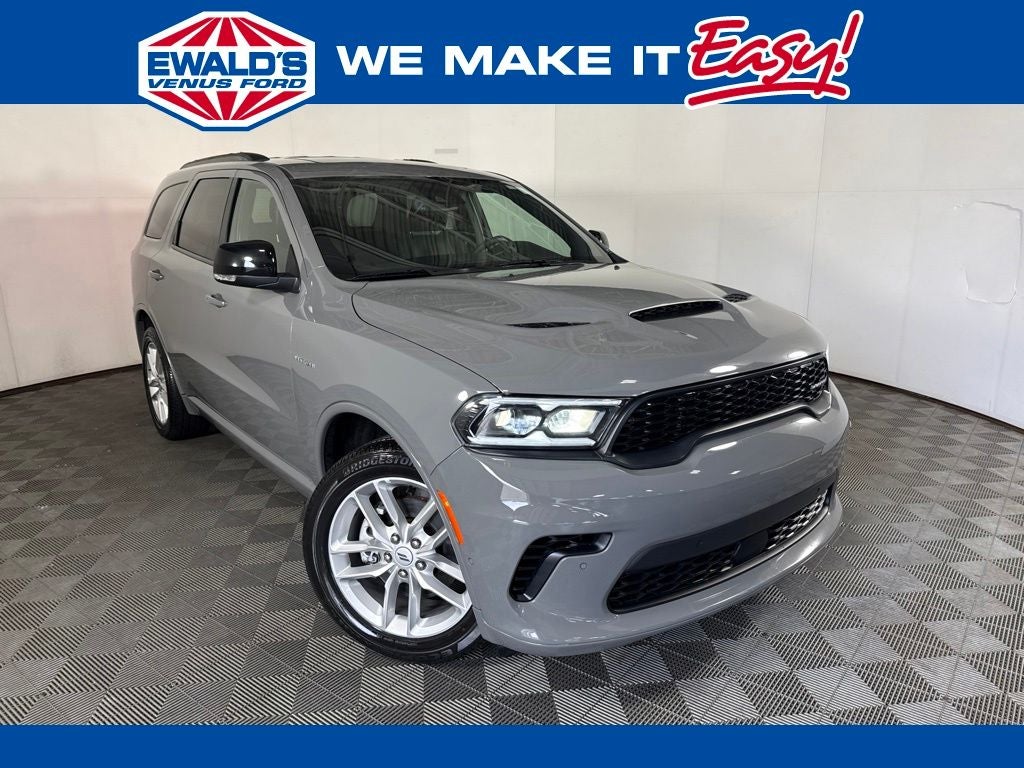 2025 Dodge Durango R/T Plus in Destroyer Gray Clearcoat — front three-quarter view