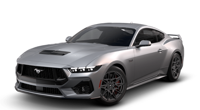 2026 Ford Mustang GT Premium in Silver Metallic — front three-quarter view