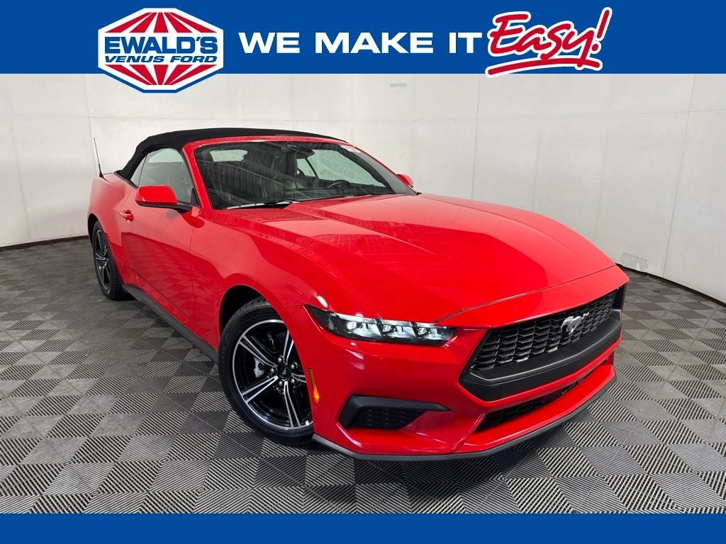 2025 Ford Mustang EcoBoost Premium in Red — front three-quarter view