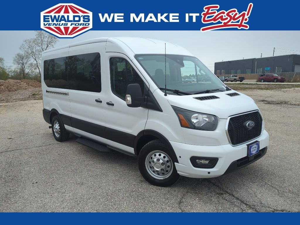 2025 Ford Transit-350 XLT in Oxford White — front three-quarter view