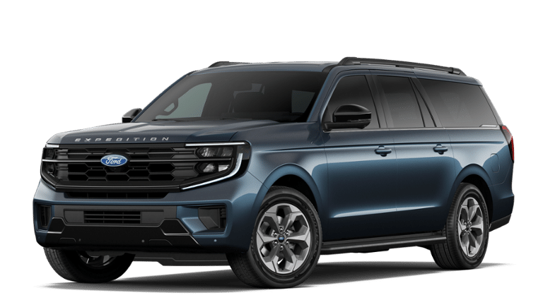 2027 Ford Expedition Max Active in Blue Metallic — front three-quarter view
