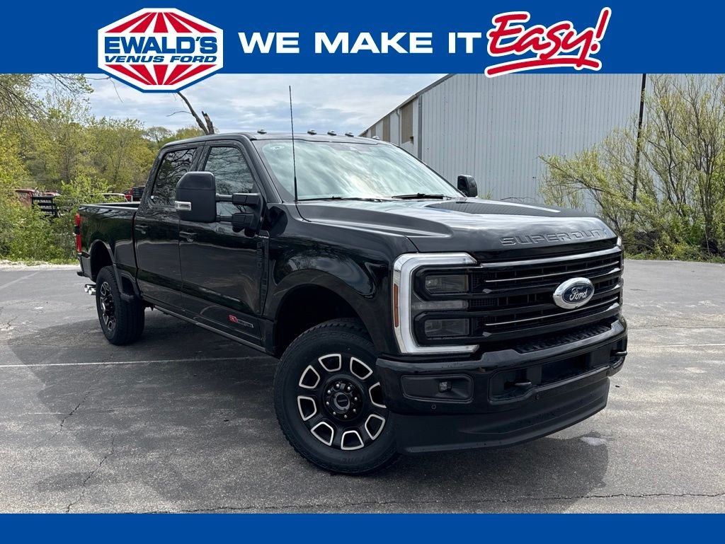 2026 Ford F-250SD Platinum in Black Metallic — front three-quarter view