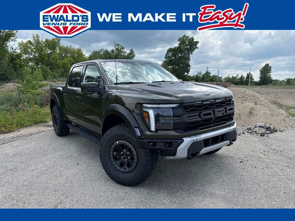 2026 Ford F-150 Raptor in Green — front three-quarter view
