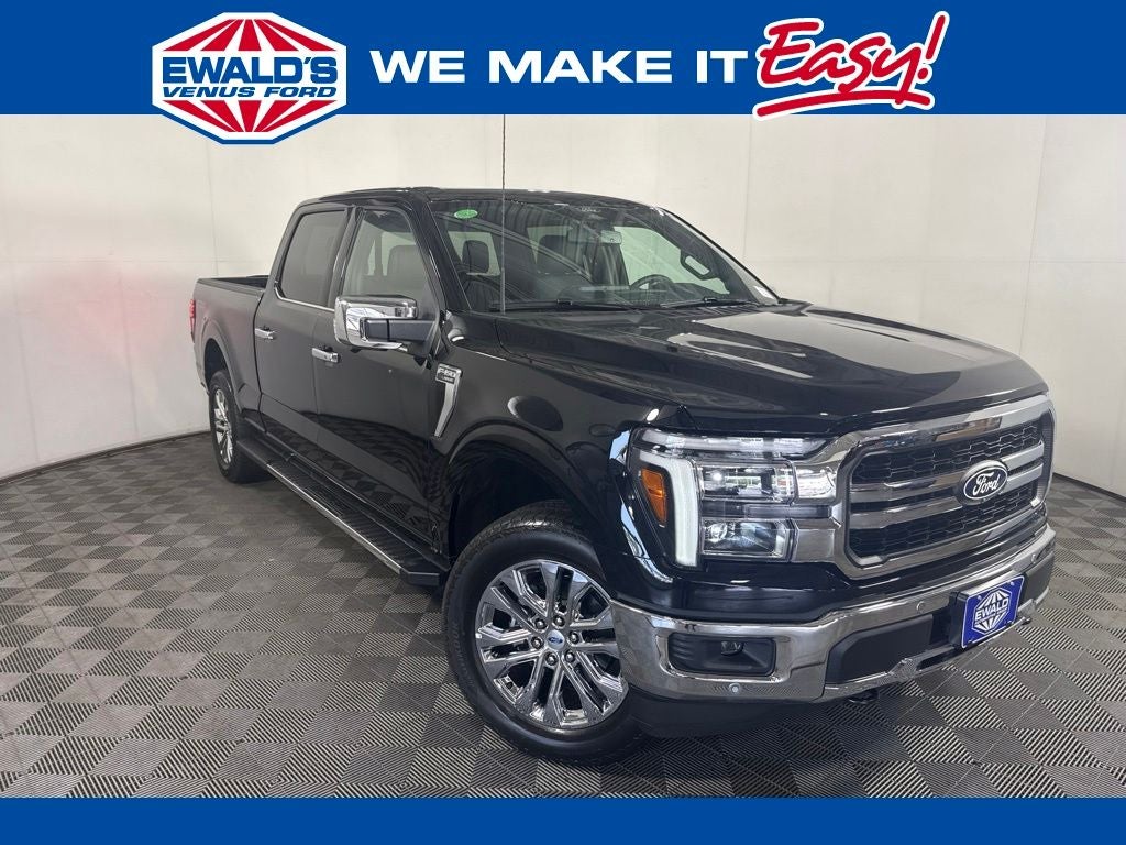 2026 Ford F-150 Lariat in Black Metallic — front three-quarter view