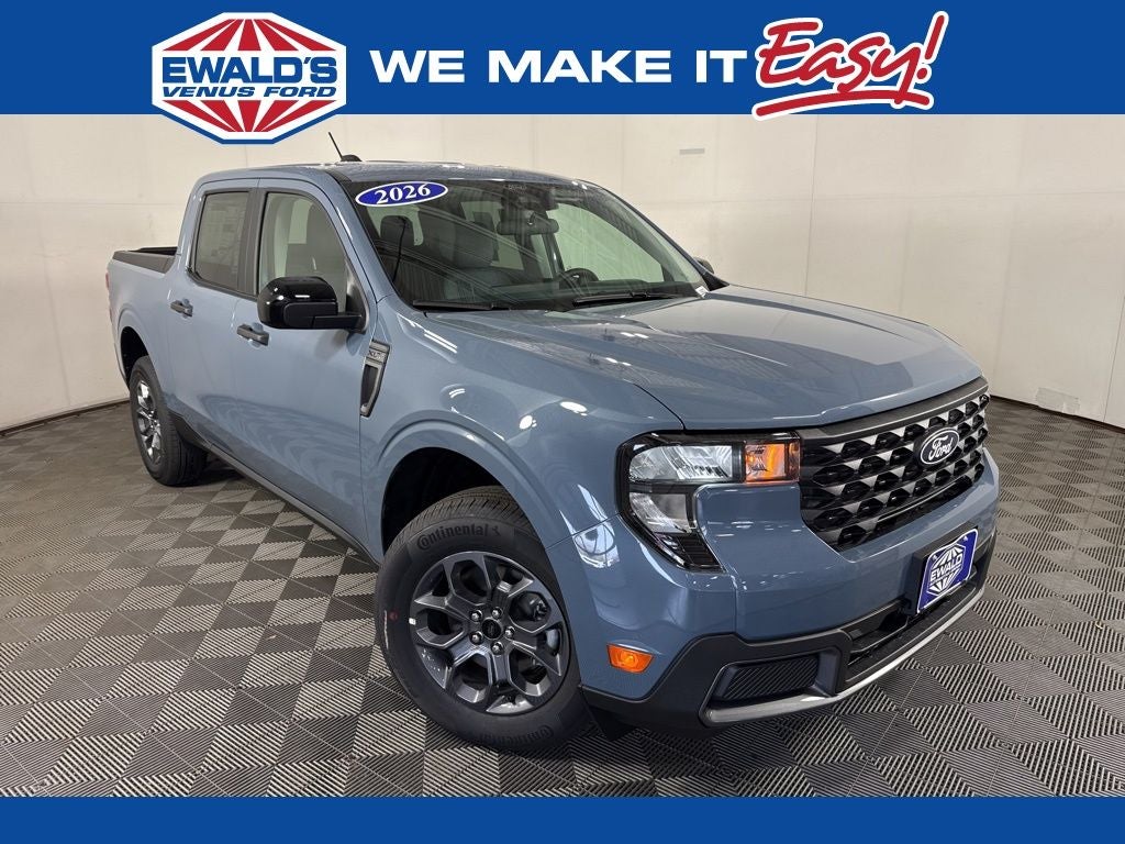 2026 Ford Maverick XLT in Azure Gray Metallic — front three-quarter view