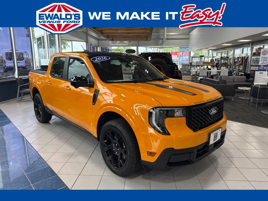 2026 Ford Maverick Lariat in Orange — front three-quarter view